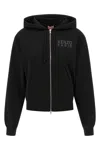Kenzo Happy Tiger Zip Up Hoodie With Kangaroo Pocket In Black