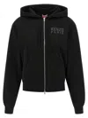 Kenzo Happy Tiger Zip Up Hoodie With Kangaroo Pocket In Black