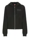 Kenzo Happy Tiger Zip Up Hoodie With Kangaroo Pocket In Black