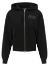 Kenzo Happy Tiger Zip Up Hoodie With Kangaroo Pocket In Black