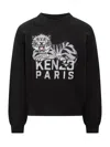 Kenzo Logo-printed Crewneck Sweater In Black