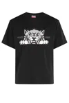 Kenzo Black Oversized T-shirt With Print In Black