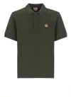 Kenzo Polo Shirt With Happy Tiger Embroidery In Green