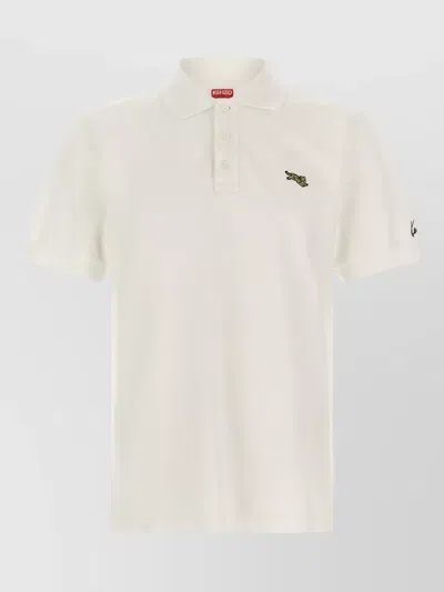 Kenzo Happy Tiger Polo Shirt Regular Fit In Neutral