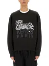 Kenzo "happy Tiger" Sweatshirt In Black