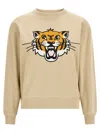 Kenzo 'happy Tiger' Crew Neck Sweatshirt In Beige