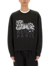 Kenzo "happy Tiger" Sweatshirt In Black