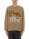 Kenzo "happy Tiger" Sweatshirt In Brown
