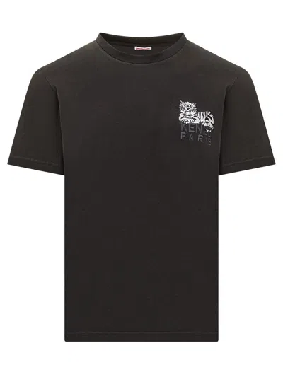 Kenzo Happy Tiger T-shirt In Black