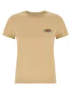 Kenzo 'happy Tiger' Graphic Print Crew Neck T-shirt In Beige