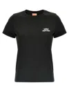 Kenzo Happy Tiger Print T-shirt In Black