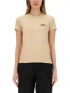 Kenzo 'happy Tiger' Graphic Print Crew Neck T-shirt In Neutrals