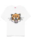 Kenzo Happy Tiger Classic Cotton T-shirt In Off-white