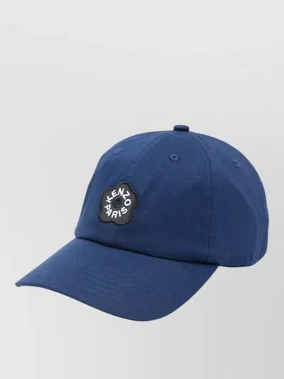 Kenzo Hat Curved Brim Eyelet Vents Silk Nylon In Blue