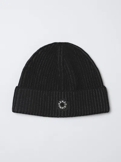 Kenzo Wool And Cotton Beanie In Black