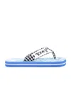 Kenzo Hawaiian-print Flip Flops In Blue