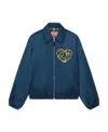 Kenzo Padded Jacket With Collared Neck And Elasticated Cuffs In Blue
