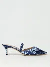 Kenzo Signature Flower Camo Print Kitten Heel Mules In Blue