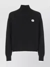 Kenzo High Neck Long Sleeve Knit Sweater In Black