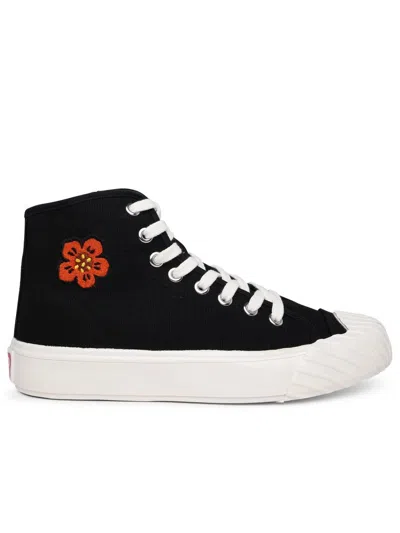 KENZO KENZO HIGH SNEAKERS IN BLACK FABRIC