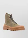 Kenzo High-top Pull-tab Round Toe Rubber Sole Boots In Green