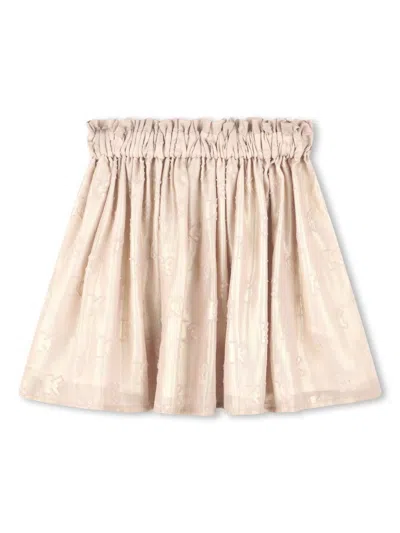 Kenzo Kids' High-waist A-line Skirt In Neutrals