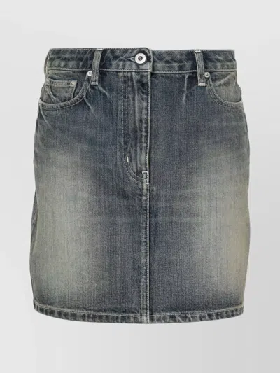 Kenzo Japanese Denim Mini Skirt In Blue
