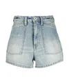 Kenzo Light-blue Denim Shorts In Gray
