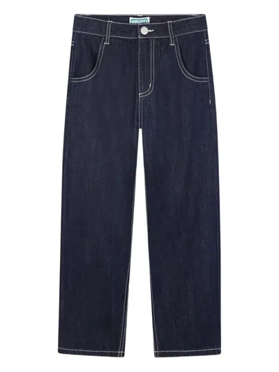 Kenzo High-waisted Jeans In Burgundy
