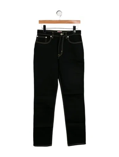 Pre-owned Kenzo High-rise Straight Leg Jeans In Black