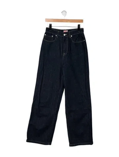 Pre-owned Kenzo High-rise Wide Leg Jeans In Blue