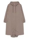 Kenzo Hooded Button-fastening Coat In Neutral