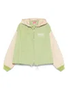 Kenzo Hooded Drawstring Hem Blazer With Ribbed Cuffs In Green