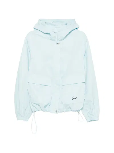 Kenzo Hooded Logo-embroidered Jacket In Multi