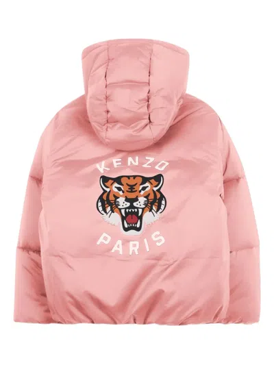 Kenzo Hooded Puffer Jacket In Pink