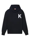 Kenzo Elephant Logo-embroidered Hoodie In Black