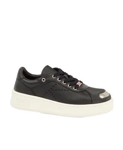 Kenzo Hoops Logo-plaque Trainers In Black