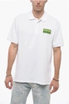 KENZO HOPSACK COTTON POLO WITH LOGO PATCH