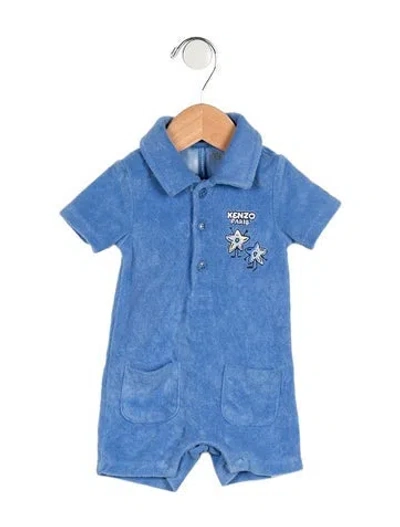 Pre-owned Kenzo Babies' Infants Boys Pattern Print Onesie In Blue