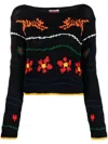 Kenzo Black Crew-neck Sweater With Inlay In Schwarz
