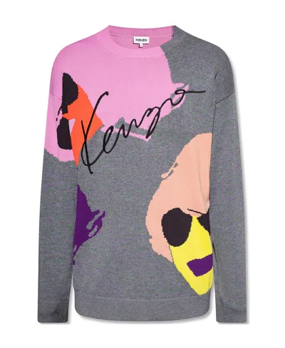 Kenzo Intarsia-knit Jumper In Multicolor