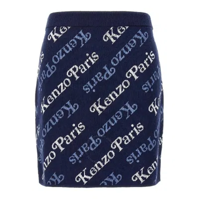 KENZO KENZO INTARSIA-KNIT LOGO SKIRT
