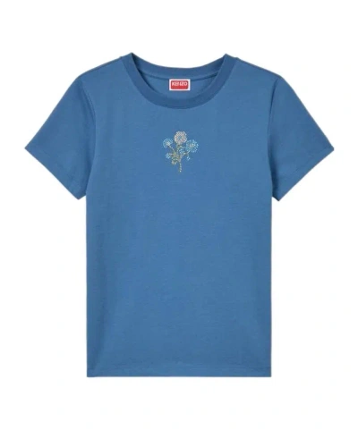 Kenzo Item O-neck Short-sleeved T-shirt In Blue