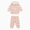 KENZO IVORY COTTON SUIT WITH LOGO