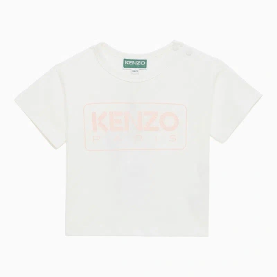 Kenzo Ivory Cotton T-shirt With Logo In White