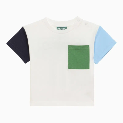 Kenzo Ivory Cotton T-shirt With Logo In White