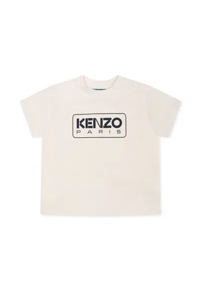 Kenzo Ivory T-shirt For Baby Boy With Logo