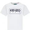 Kenzo Ivory T-shirt For Kids With Logo In Ivory