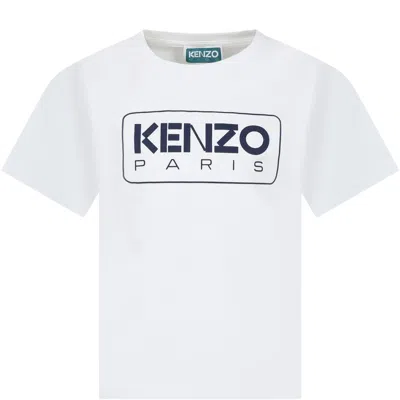 Kenzo Ivory T-shirt For Kids With Logo