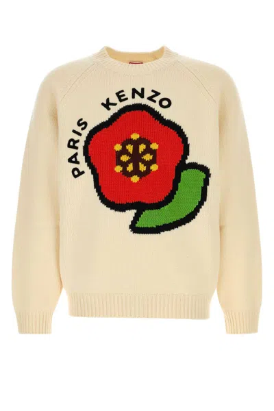 Kenzo Ivory Wool Blend Sweater In Offwhite